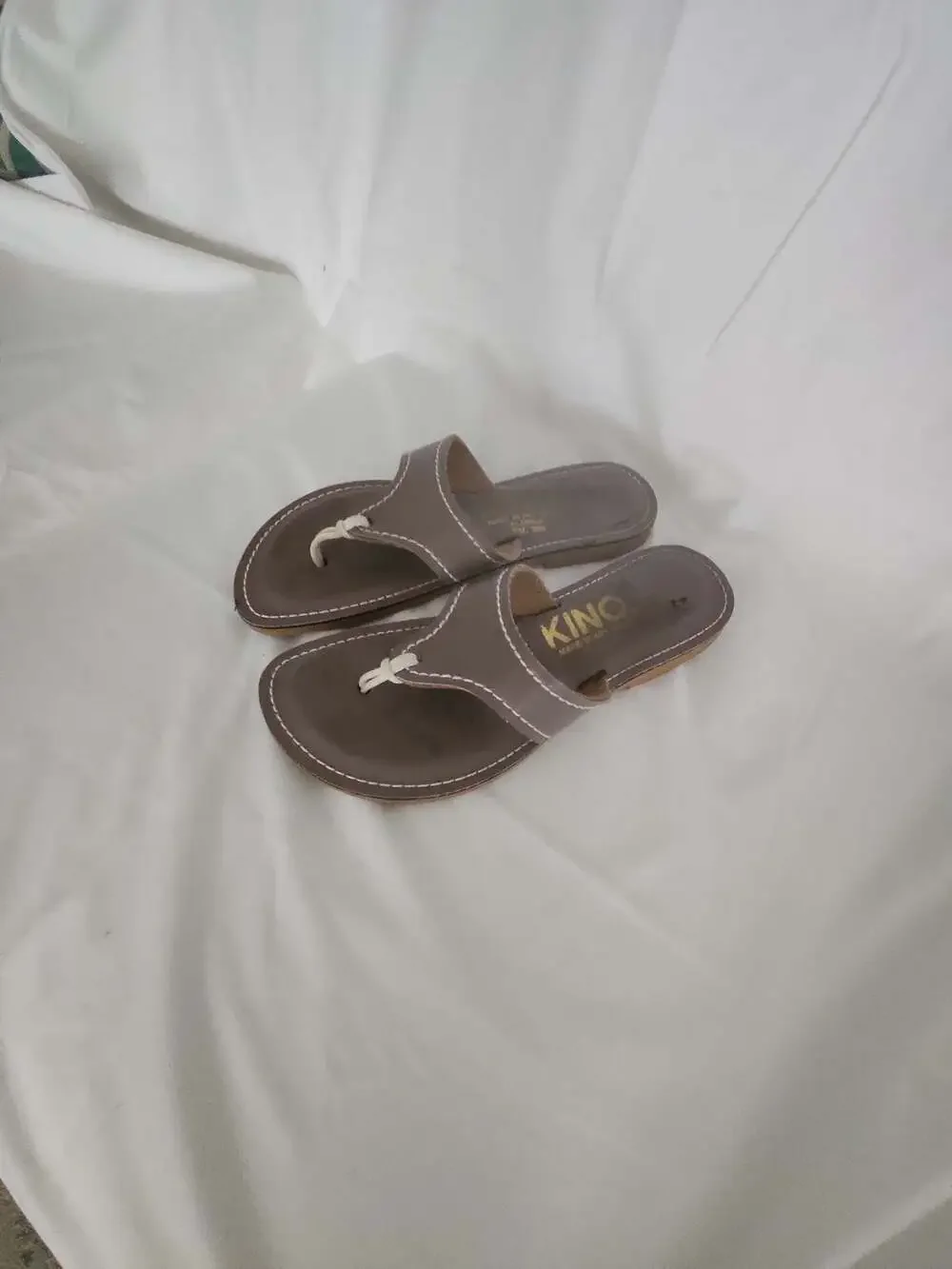 Kino Lily Handmade Leather Thong Sandals Key West Gray